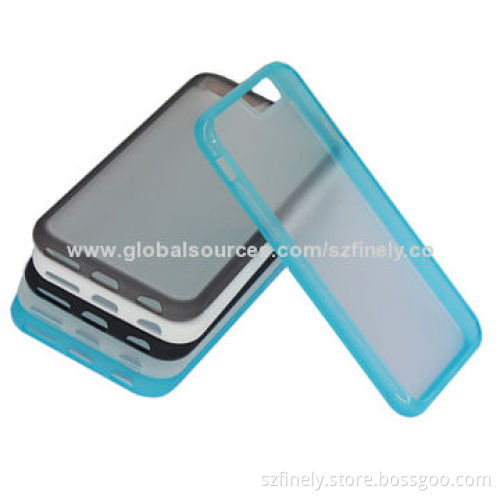 PC and TPU Mobile Phone Case for iPhone 6， Double Injection, Clear PC and TPU Case